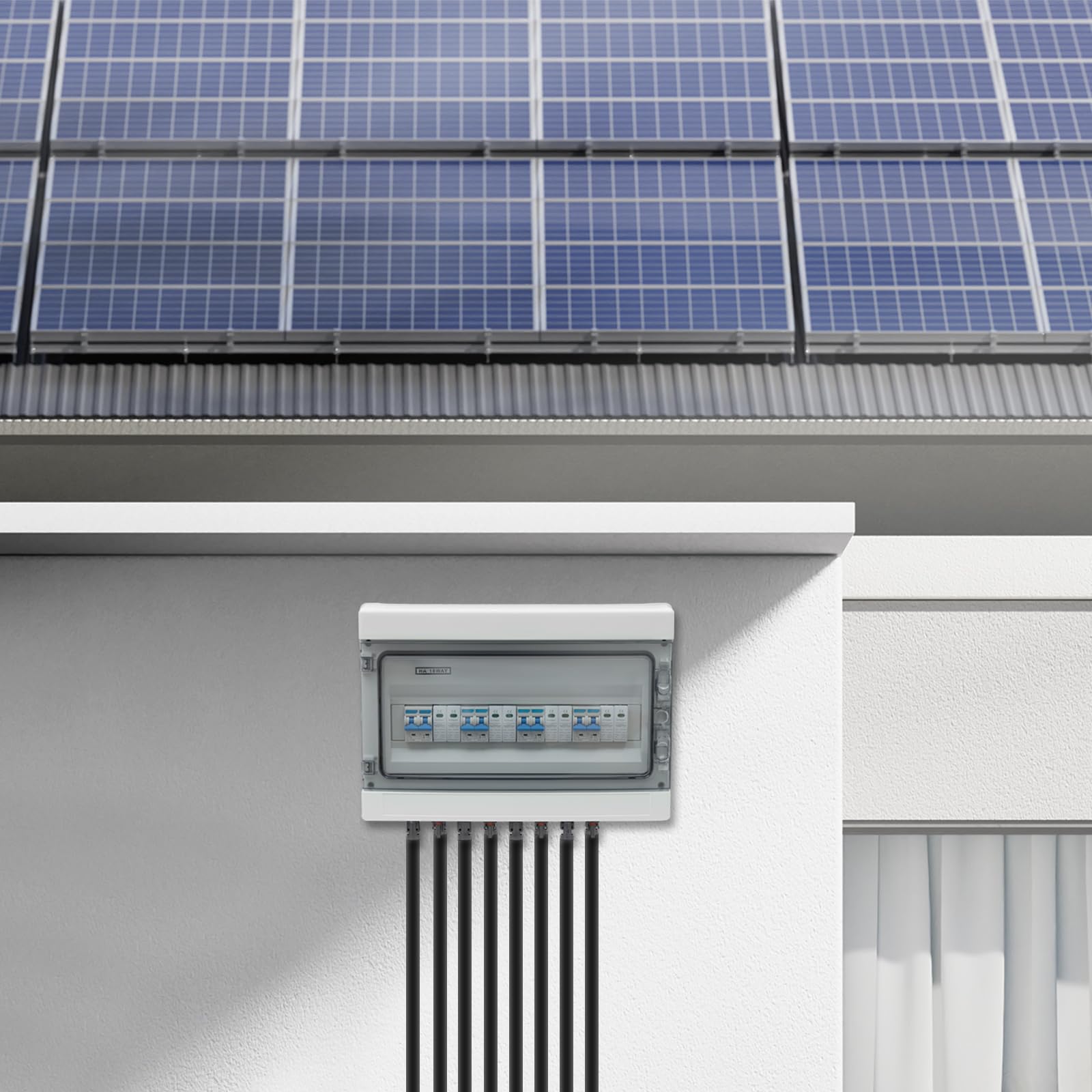 Solar Combiner Box,DC-Solaranschlusskasten,DC überspannungsschutz,Schutzart IP65,Mit Erdungsdraht,Blitzschutzgeräte,4 in 4 Out,DC1000 V -15A