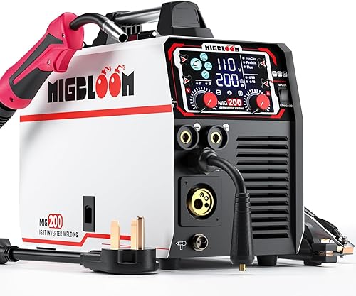 Miniatura 16 de Soldador MIG de 250 amperios - 4 en 1 MIG/Stick/Lift TIG Soldador de gas sin gas Digital MIG Soldador MIG 110V/220V Máquina de soldadura de pantalla