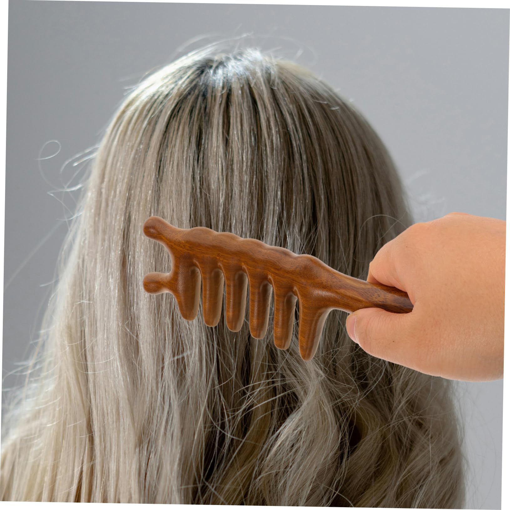 Healeved 5pezzi Pettine Massaggio Legno Con Denti Larghi Strumento Per Massaggio Capelluto e Stimolazione Del Capelluto Per Ricci e Lisci Per Festività e Occasioni Speciali