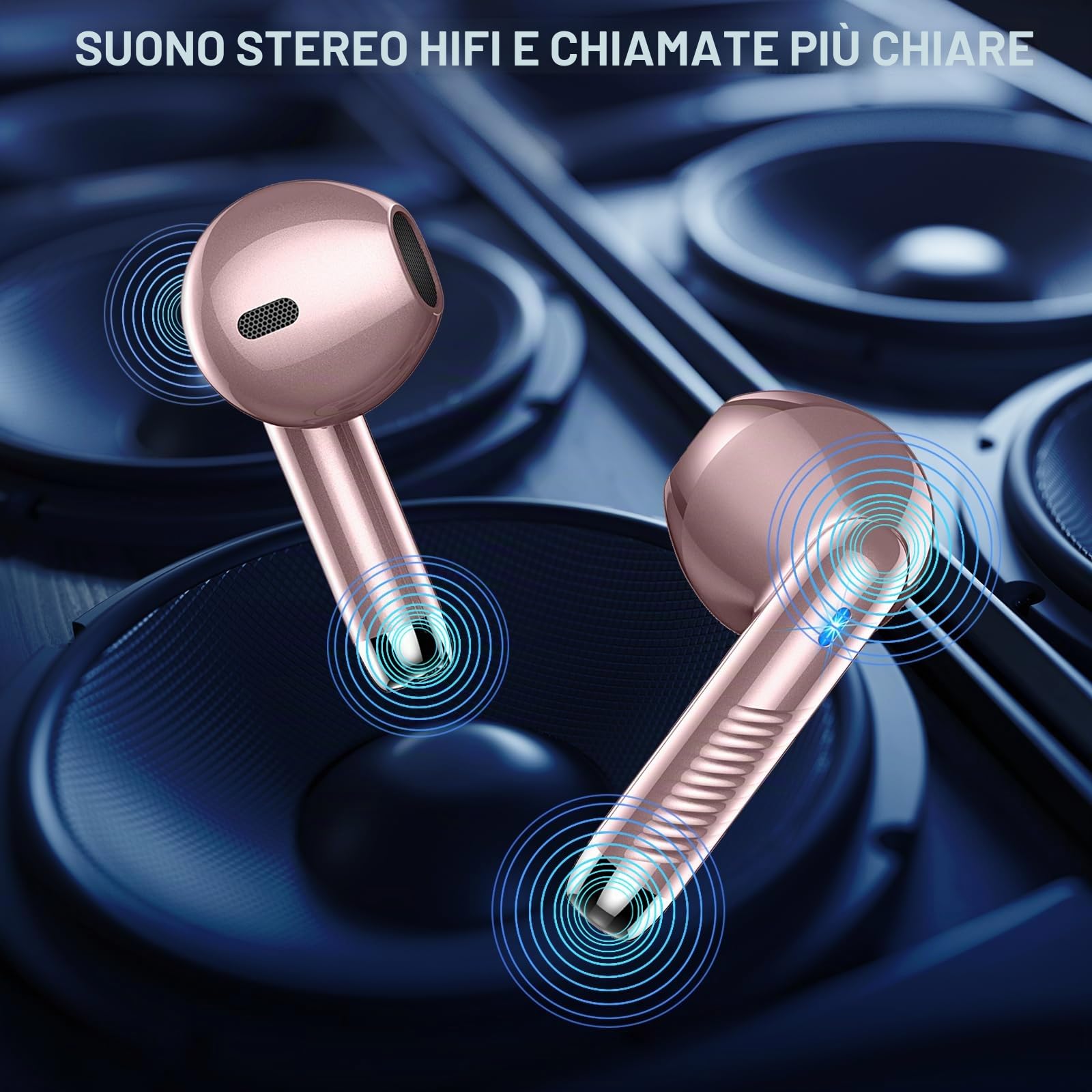 Cuffie Bluetooth Auricolari Bluetooth 5.4, Cuffie Wireless con 4 ENC Cancellazione Rumore Mic, Cuffie in Ear 40 Ore di Riproduzione, Cuffie Senza Filo HiFi Stereo IP7 Impermeabili per iOS & Android