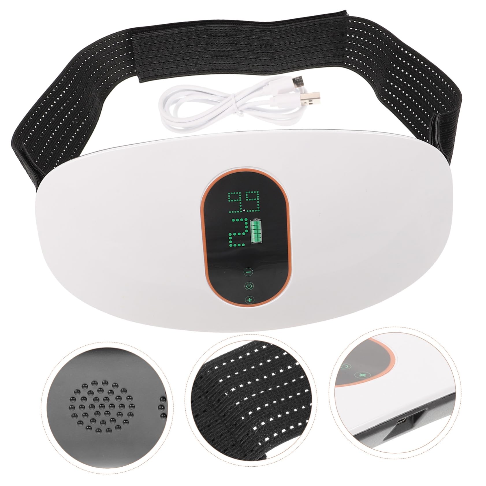 Lurrose Ceinture Amincissante Vibrante Appareil De Massage Pour Abdominaux Ceinture De Massage Du Ventre Ceinture Vibrante Équipement De Gym Taille Abdos Machine à Secouer Blanche Aptitude
