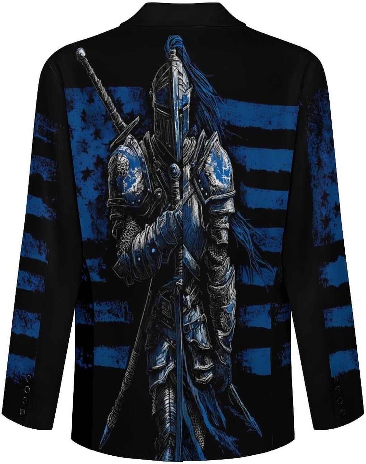 Warrior1 U.S. Flag Men's Classic Fit Suit Two Button Blazer Business Coat Tuxedo for Wedding Dinner