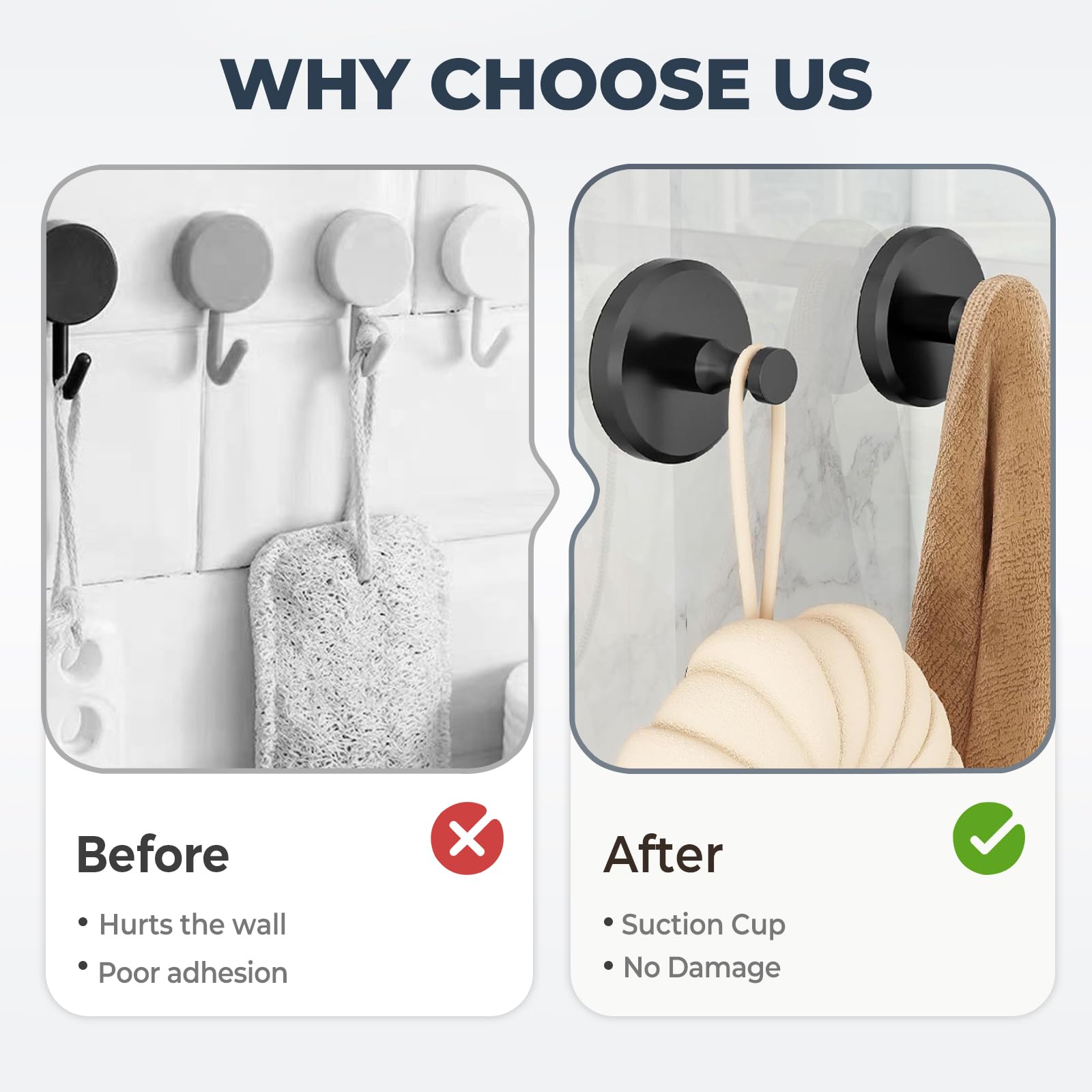 Selbstklebende Handtuchhaken Edelstahl - Bohrfrei Für Bad & Küche