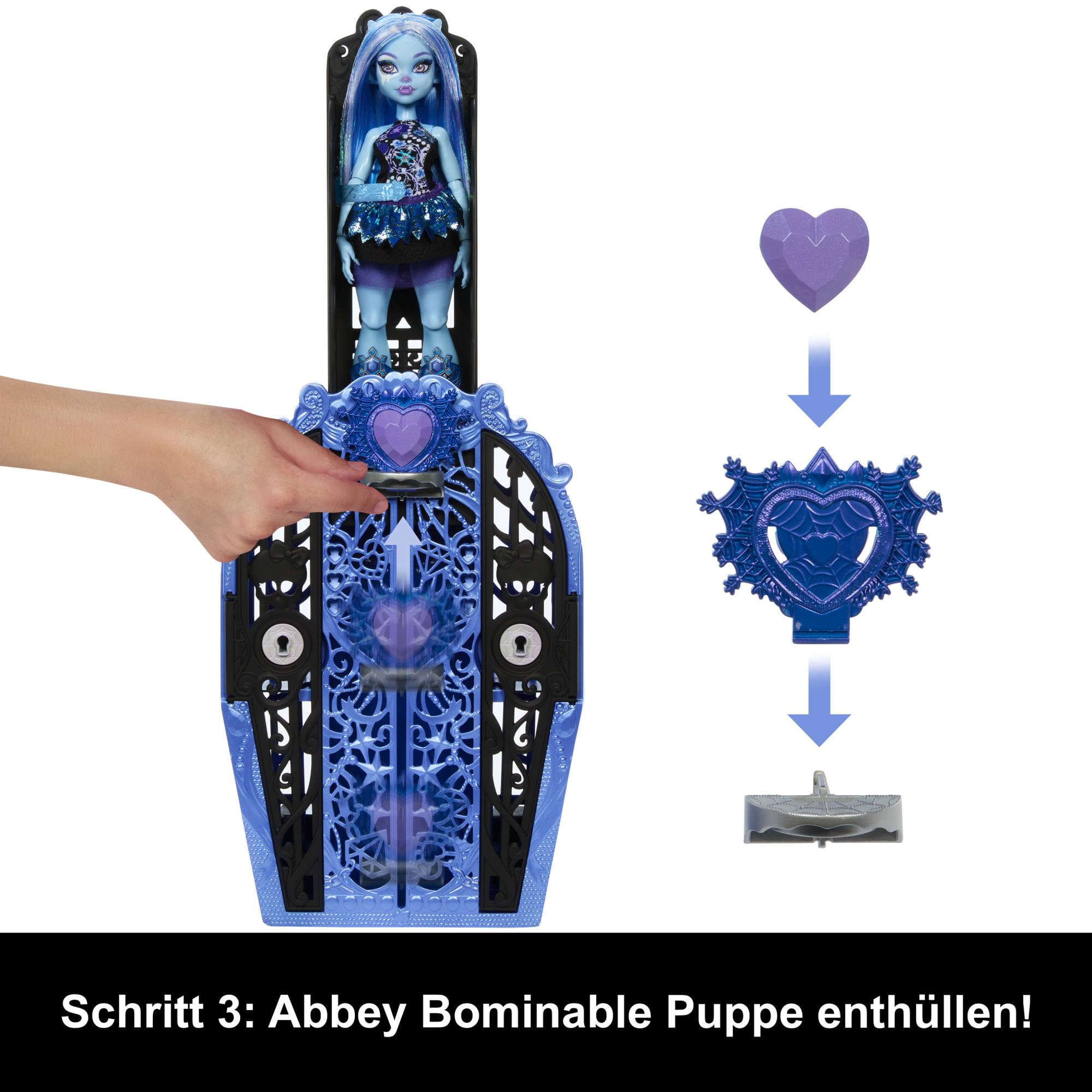 Monster High Skulltimate Secrets Puppen- und Accessoire-Set, Monster Mysteries Abbey Bominable mit Kleiderschrank und mehr als 19 Überraschungen inklusive Kleidung, HXH87