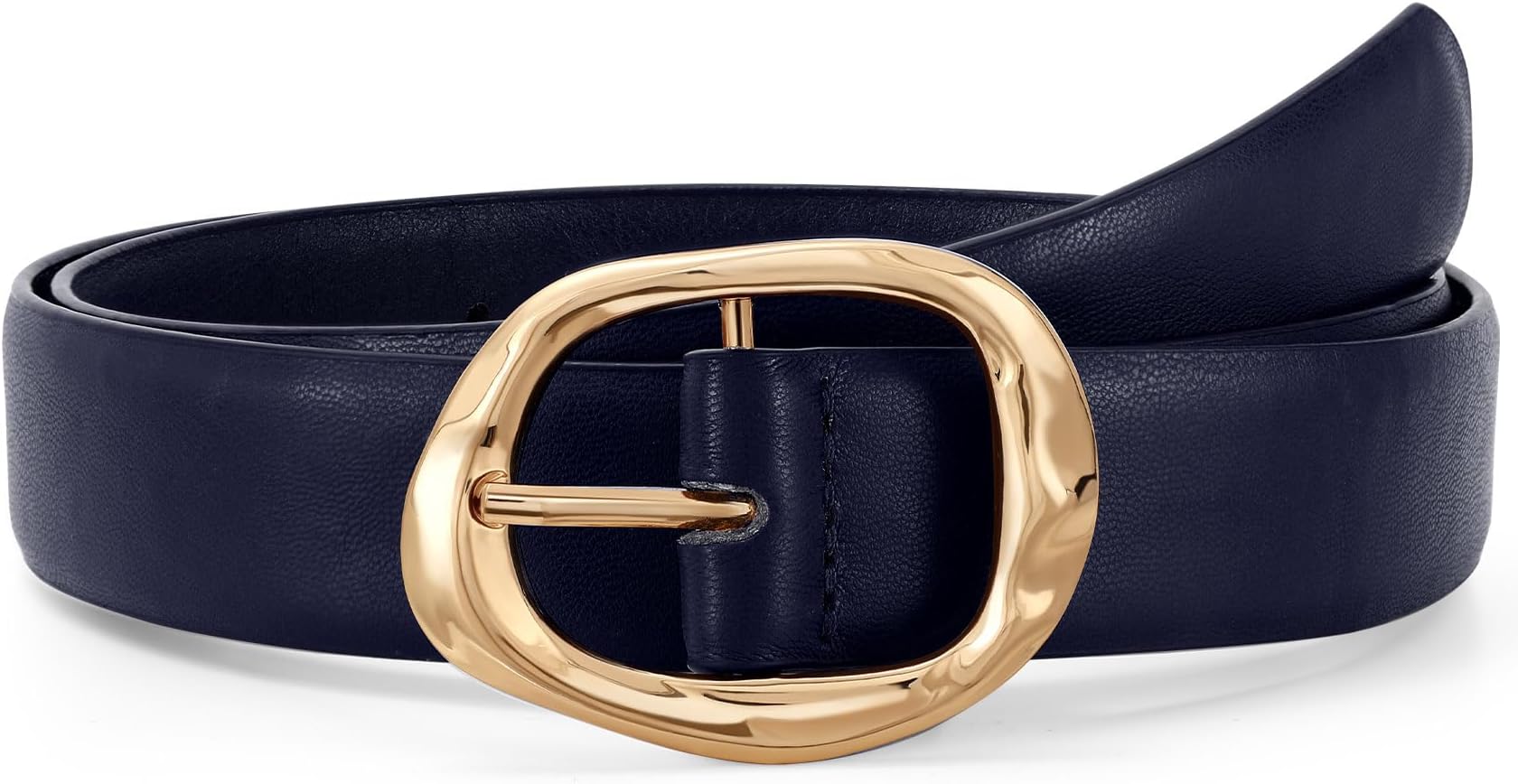 Women Leather Belt for Jeans Pants Ladies Casual Waist Belt Fashion Women Belt with Gold Buckle