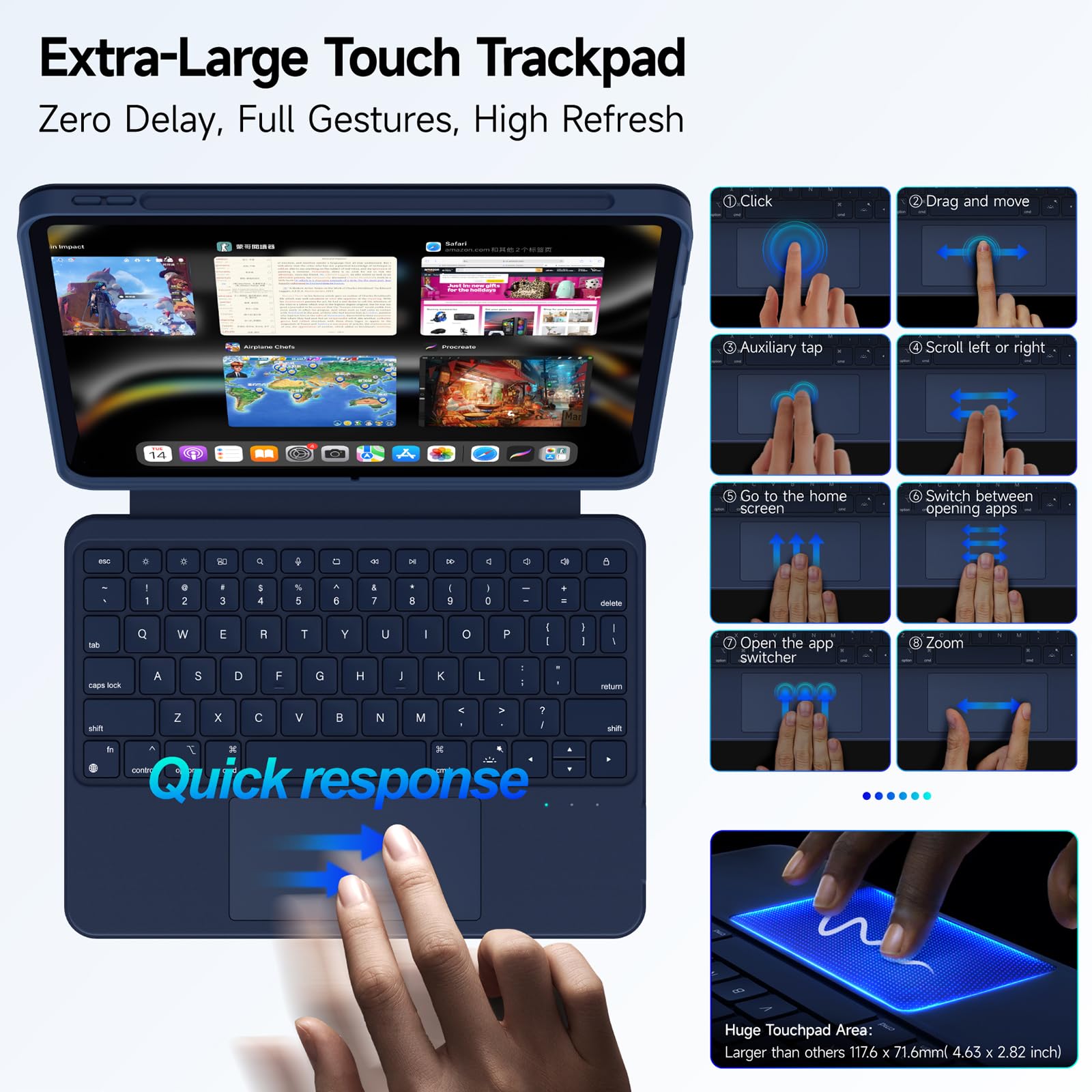 Amazon | accrosoo iPad Air 11インチ (M3 2025/M2)用 回転可能