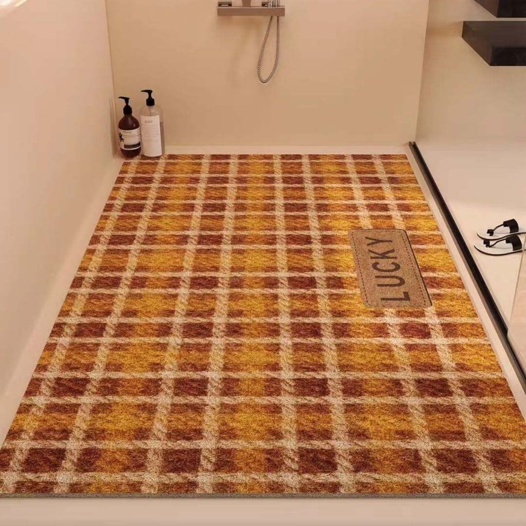 di Alta Gamma Tappetino Gomma luffa – retrò-Moderno e rapido(Orange,50x120cm)