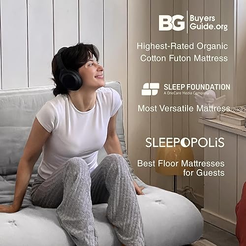 Miniatura 6 de ZonLi Colchón de futón japonés tamaño individual de 39 x 80 pulgadas, funda 100% algodón de 4 pulgadas de grosor, colchón de tatami plegable, tapete