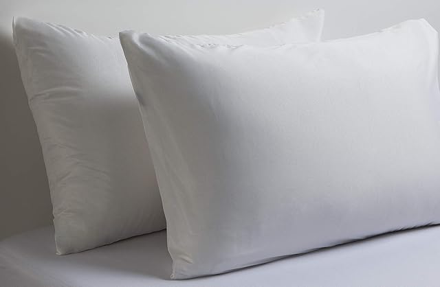 Linen Zone 400 Thread Egyptian Cotton Hotel Quality (White, 2 King Pillow Cases 50x90CM)