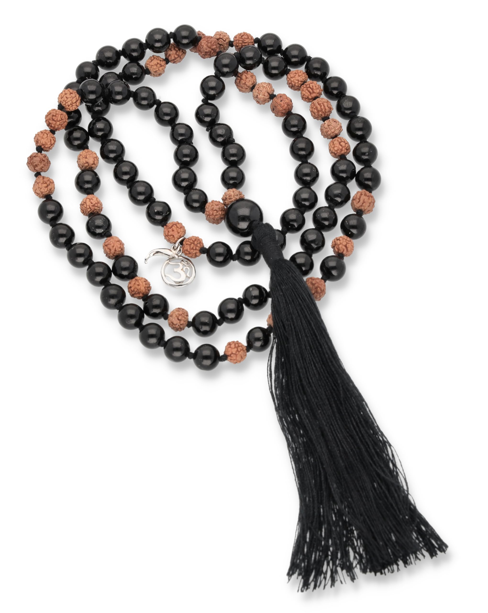 Schwarzer Turmalin Schörl Mala 108 Perlen 6 mm Gebetskette Kette Meditation | 108 Kugeln Ø 6 mm | Thema Schutz | Ideal für Meditation & Yoga