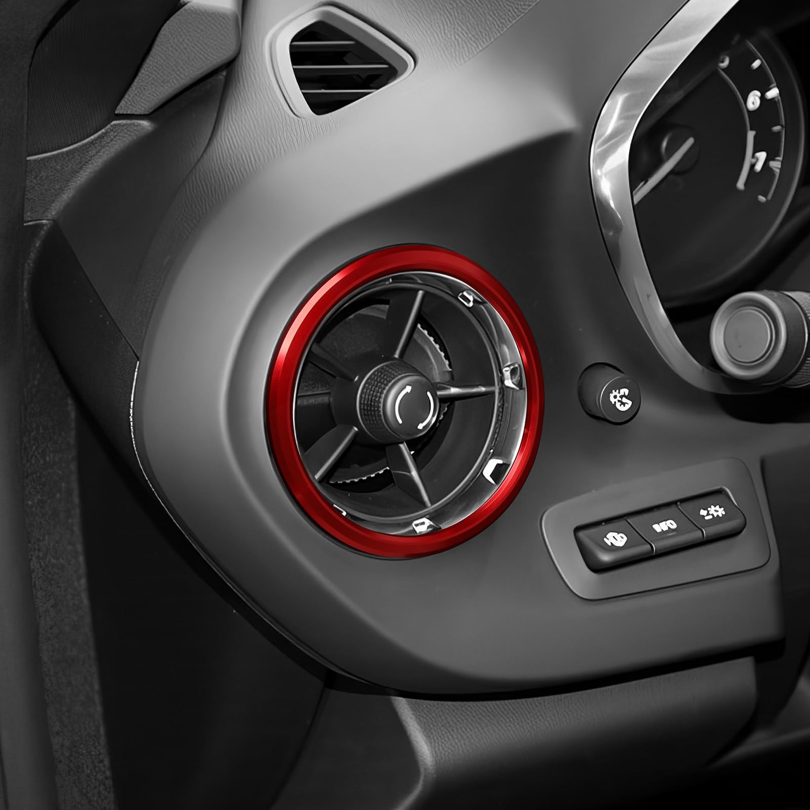 4 szt. aluminium do wylotu klimatyzatora Chevy AC Vent wykończenia wnętrza do Chevrolet Camaro 2017 2018 2019 2021 2022 2023 2024 Chevrolet Camaro akcesoria (czerwone)