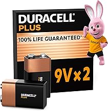 Duracell Plus Piles 9V (lot de 2) - Alcalines - Durée de vie garantie à 100% - Idéales pour les appareils du quotidien - Emballage 0% plastique - Conservation 5 ans - 6LR61 MN1604