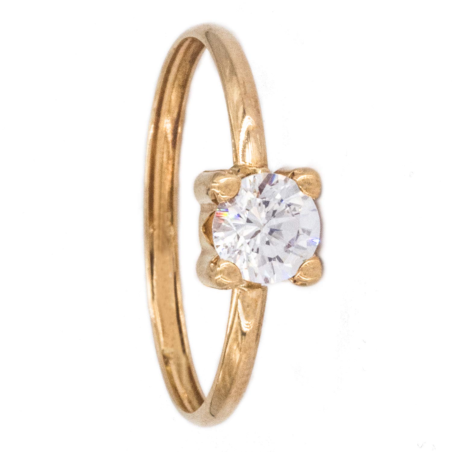 PRIORITY Anillo Solitario en Oro 18K con circonita de 5mm Anillo Mujer Anillo Solitario | Anillo con circonita | Anillo de 5mm | Oro 18 kilates |