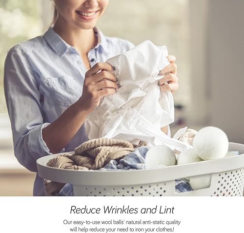 Miniatura 2 de SnugPad - Bolas de secado de lana de tamaño XL, suavizante de tela natural y lana de Nueva Zelanda 100% orgánica, reducen las arrugas y ahorran