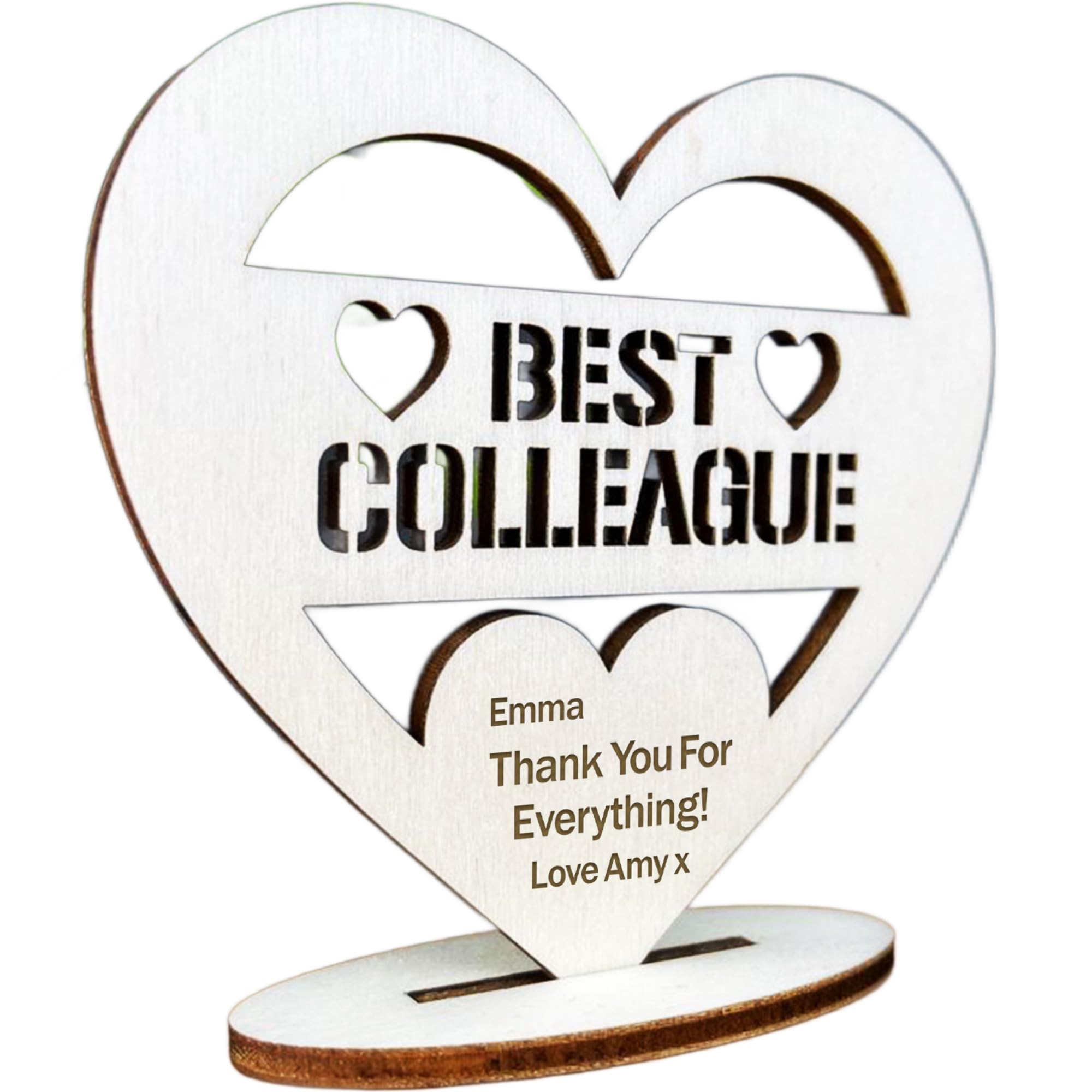 Red Ocean Colleague Leaving Gifts Wood Standing Heart Personalised Thank You Friendship Gifts