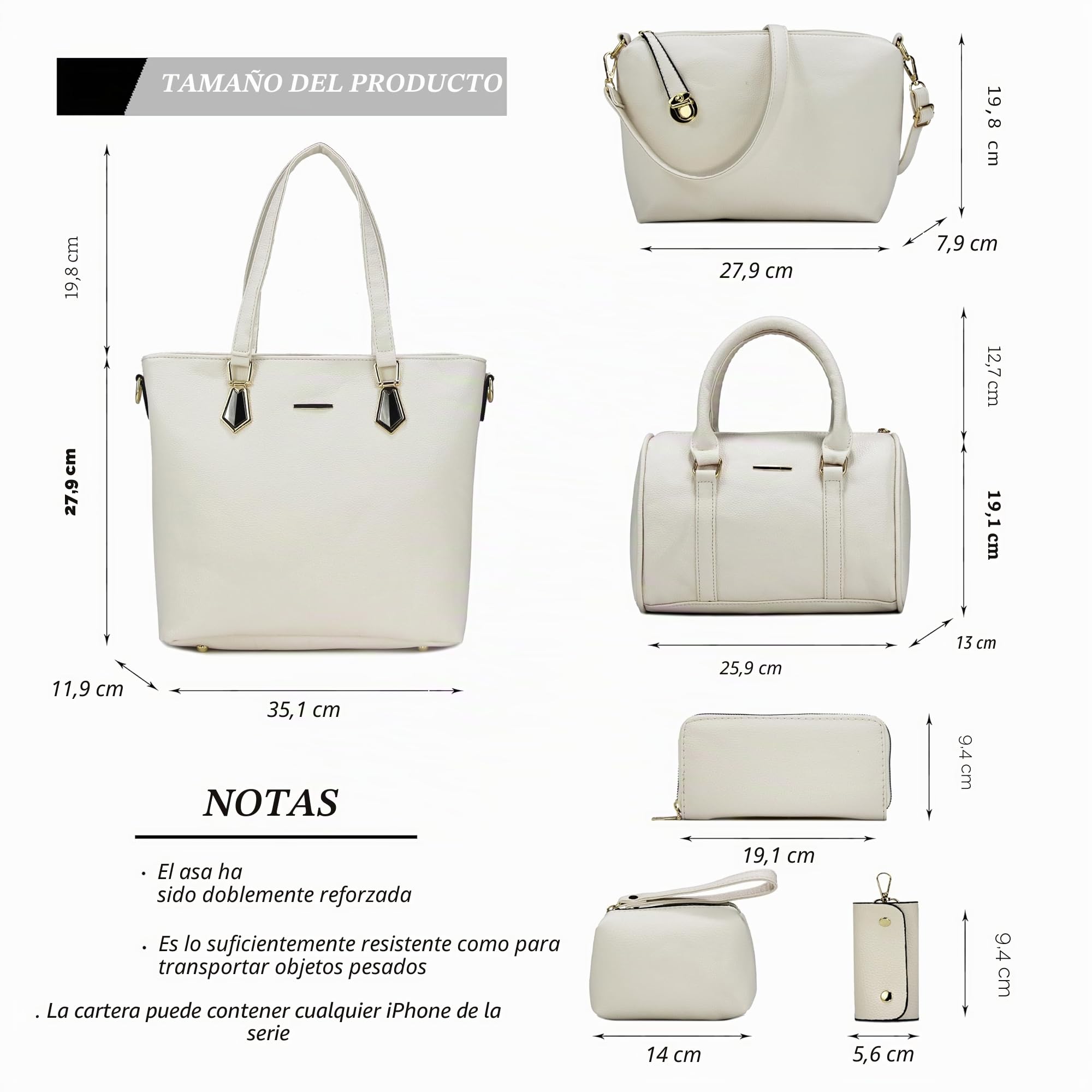 2E-youth Purses and Handbags Set, Tote Bag Bandolera Bolso Mujer, Large