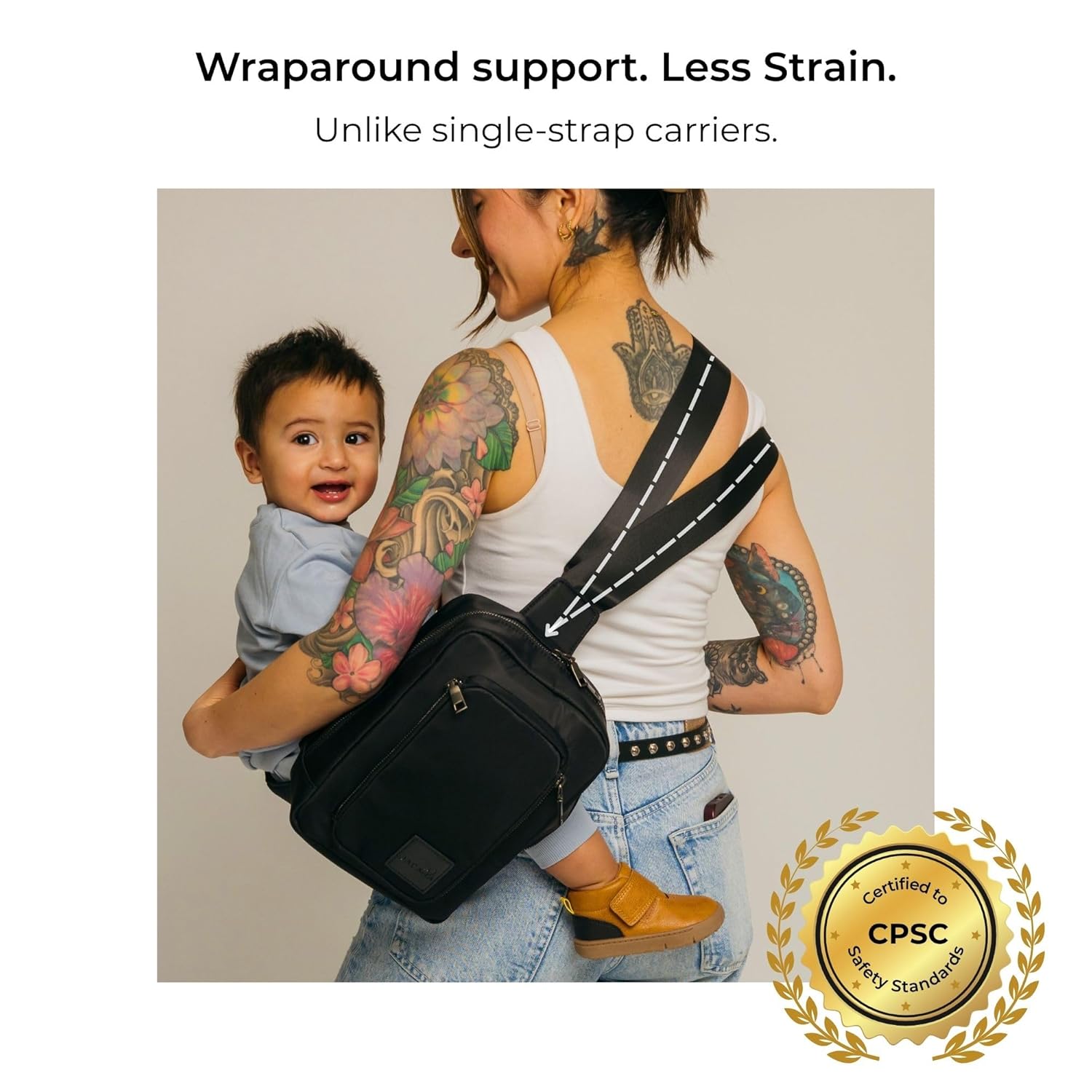 Jacana Toddler Carrier with Built-in Storage – Everyday Bag with Integrated Carrier, Compact for Travel & Errands, No Separate Carrier Needed, Supports Up to 45 lbs