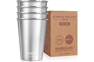 Stainless Steel Cups for Kids, Pack of 4, Unbreakable and Rust-Proof