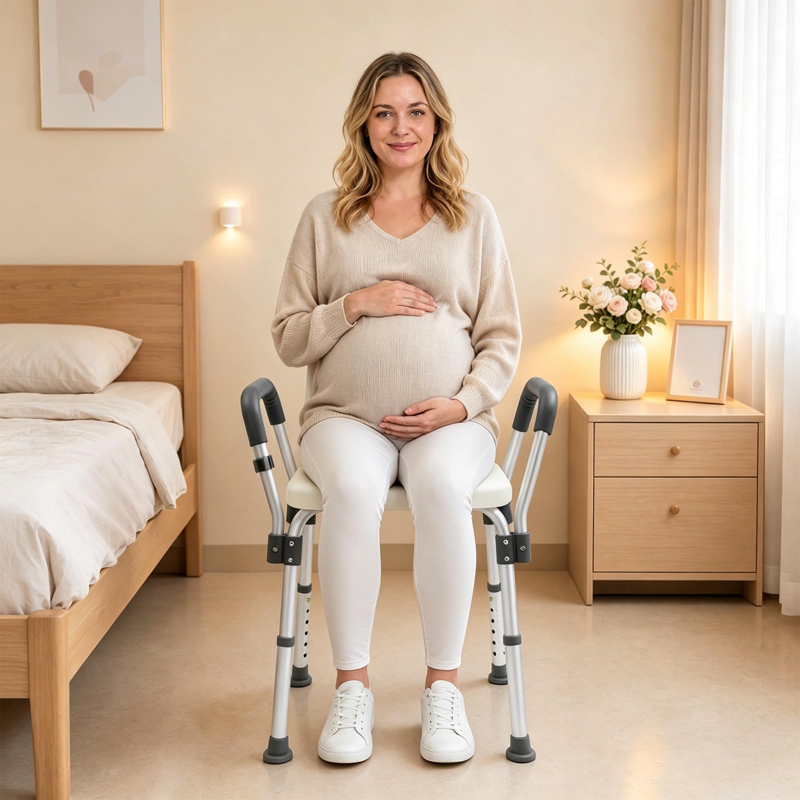 Krzesło prysznicowe, 37-49 cm, regulacja wysokości, nośność do 150 kg