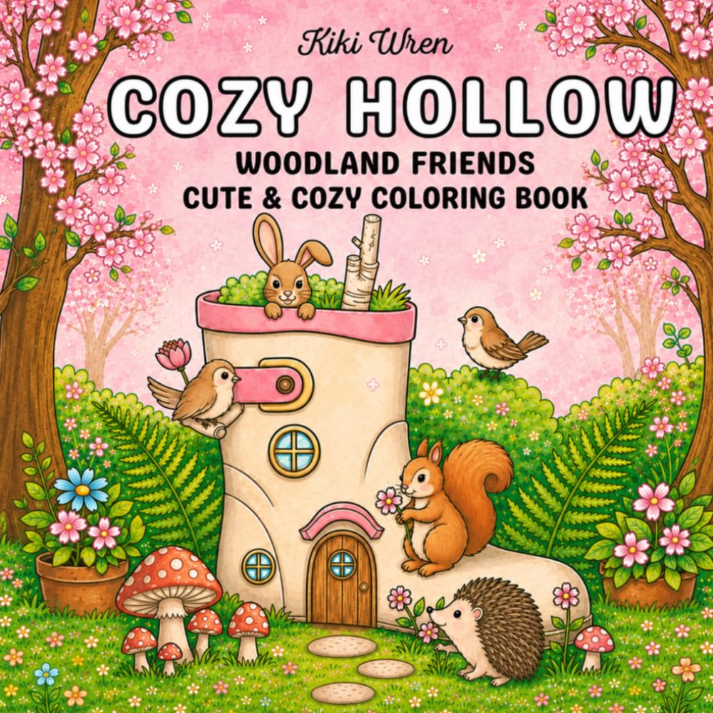 Cozy Hollow: Woodland Friends Cute & Cozy Coloring Book