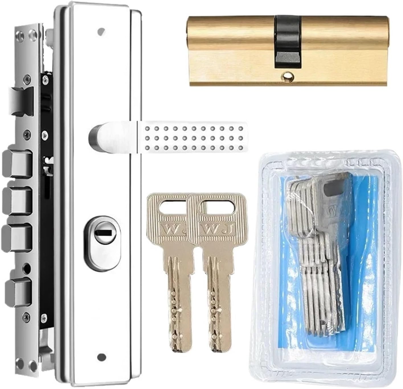 Door Handle Theft Door Lock Set Universal Door Lock Three Piece Set Door Handle Door Lock(Square A)