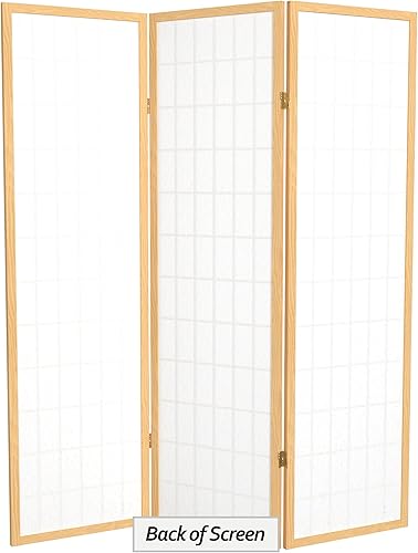 Miniatura 7 de Oriental Furniture - Pantalla Shoji de 5 pies de alto, color natural, 3 paneles