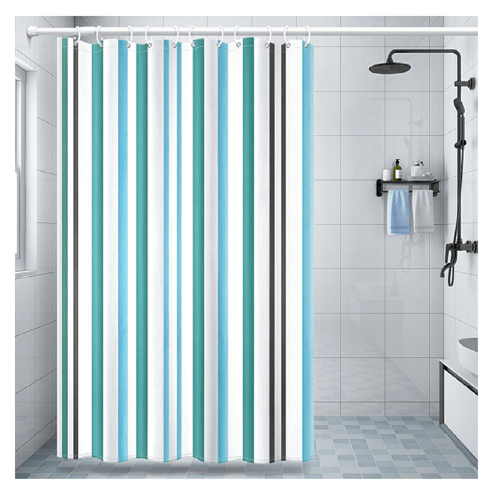 Rideau de douche imperméable épais et doux anti-moisissure