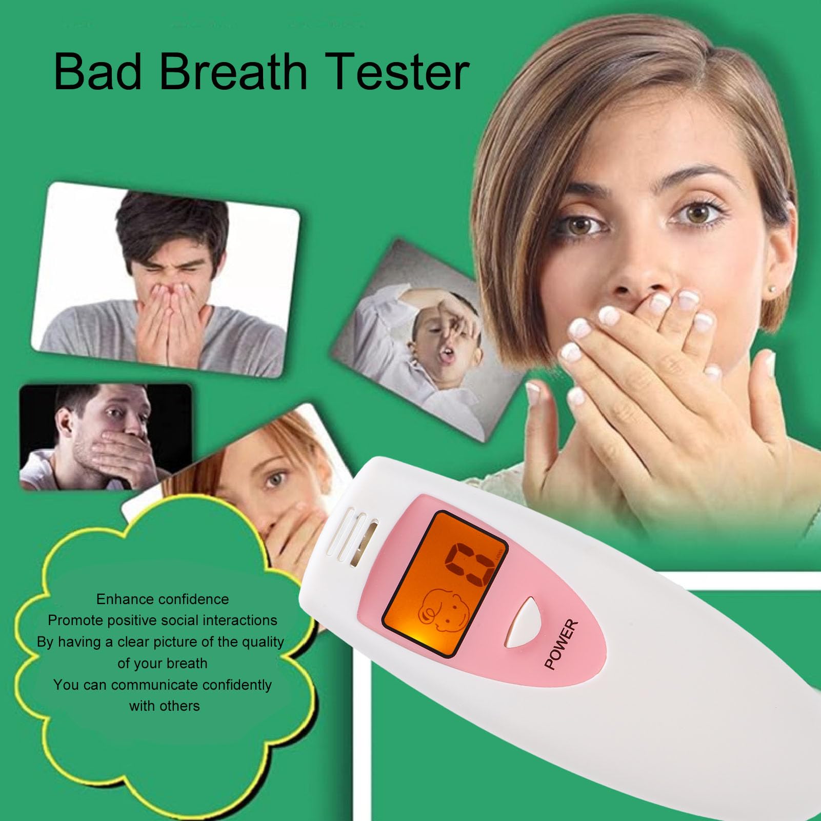 Ademanalyse Apparaat SGS Lab Nauwkeurigheid Smart Bad Breath Tester, 2025 Nieuwe Hygiënische P0p-up Draagbare Ademtester MEMS Sensor Bad Breath Tester SGS