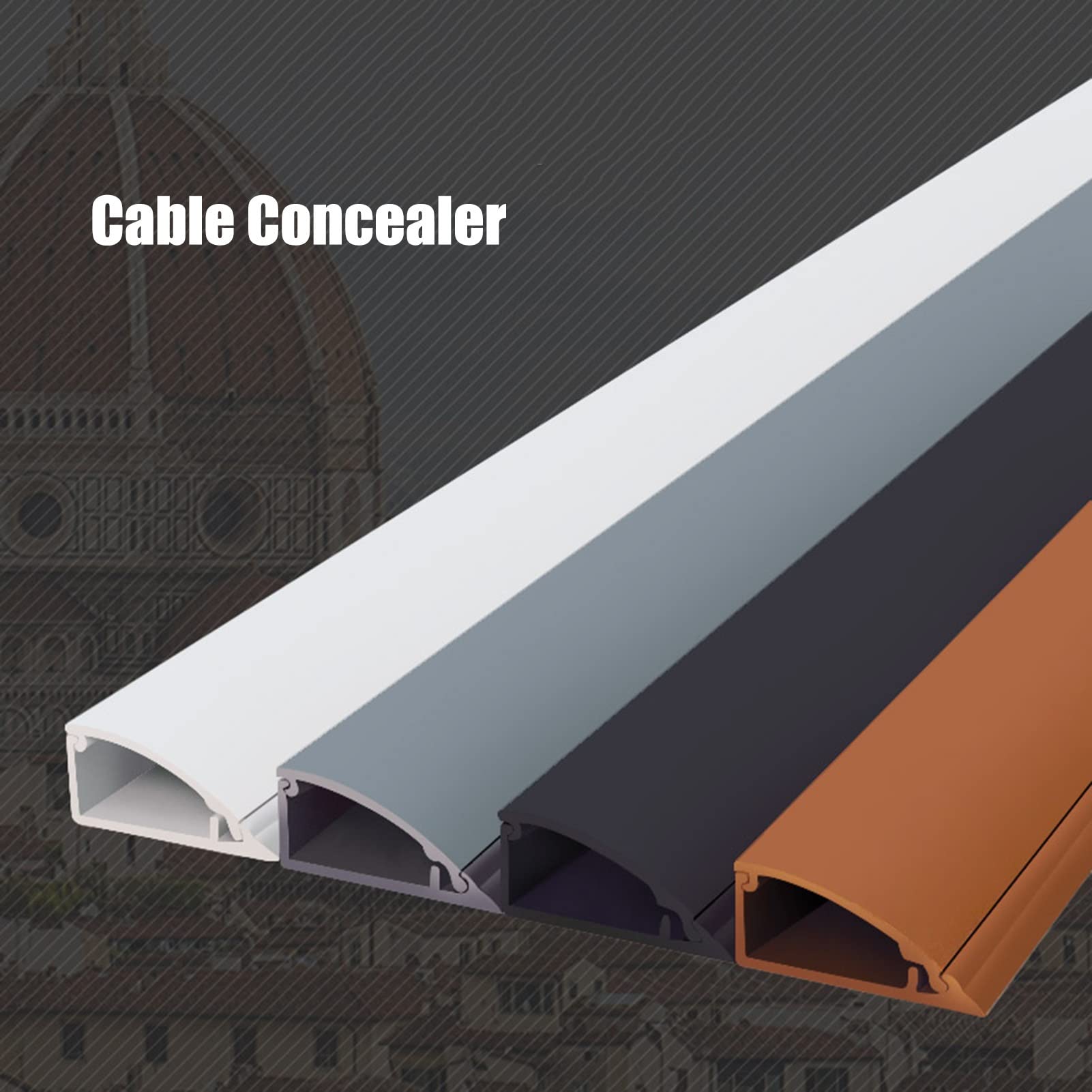 1M PVC-Bodenkabel, 2er-Pack | Mehrfarbige 20 x 45 mm Bodenkabelabdeckung(A)