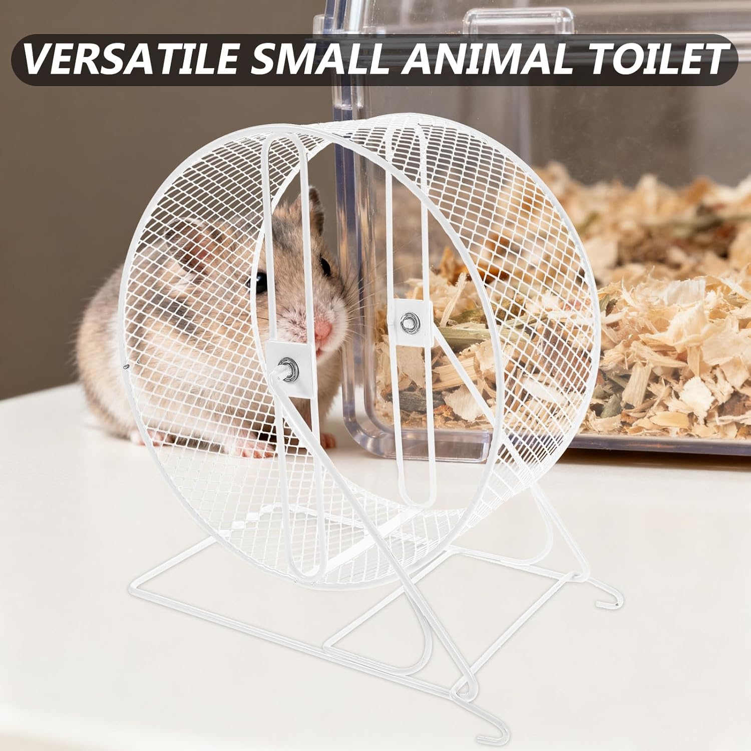 Generic Hamster Exercise Wheel - 8.28in Iron Wire Hamster Wheel Silent Toy Pet Supply - Metal Silent Bearing Exercise Roller for Small Animals Chinchillas Rat Gerbil Mouse