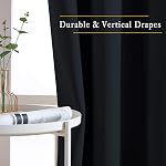 NICETOWN Blackout Rideaux 2 Panneaux - Rideaux noirs 84 Inch Long, Rideaux isolés Chambre obscurcissant Rideaux Grommet pour Chambre à coucher Salon Windows (52 par 84 Inches, noir, ensemble de 2)