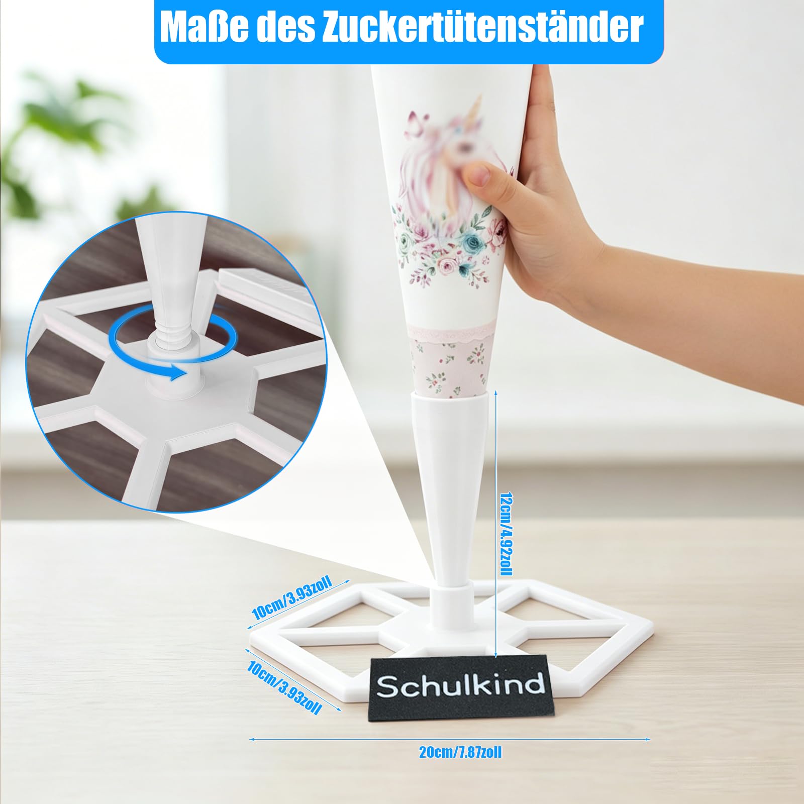 Schultüten-Ständer Weiß zuckertütenständer für eine einzelne große Schultüte