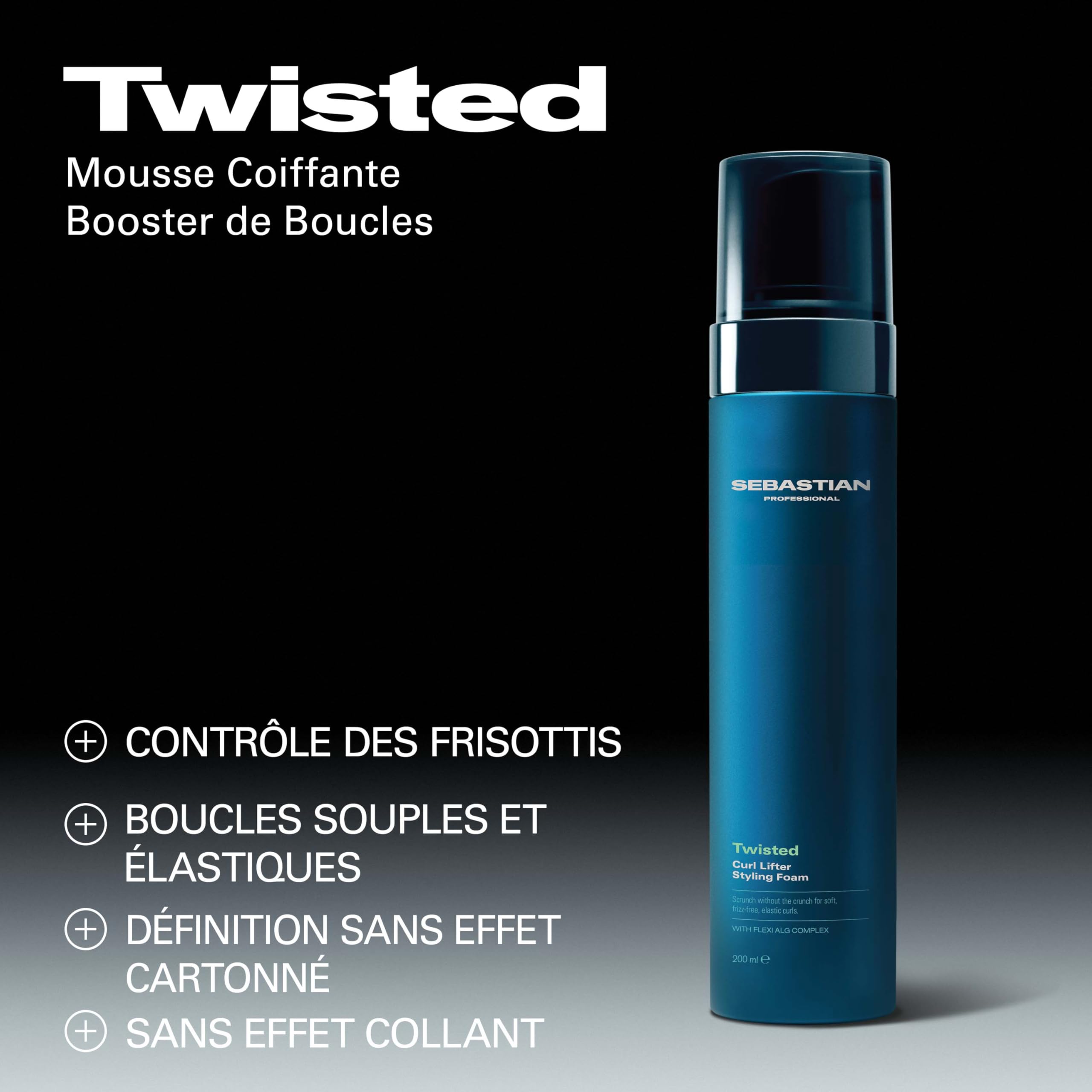 Sebastian Professional Twisted – Crème coiffante cheveux bouclés rebondis professionnelle, hydrate et sublime les boucles souples