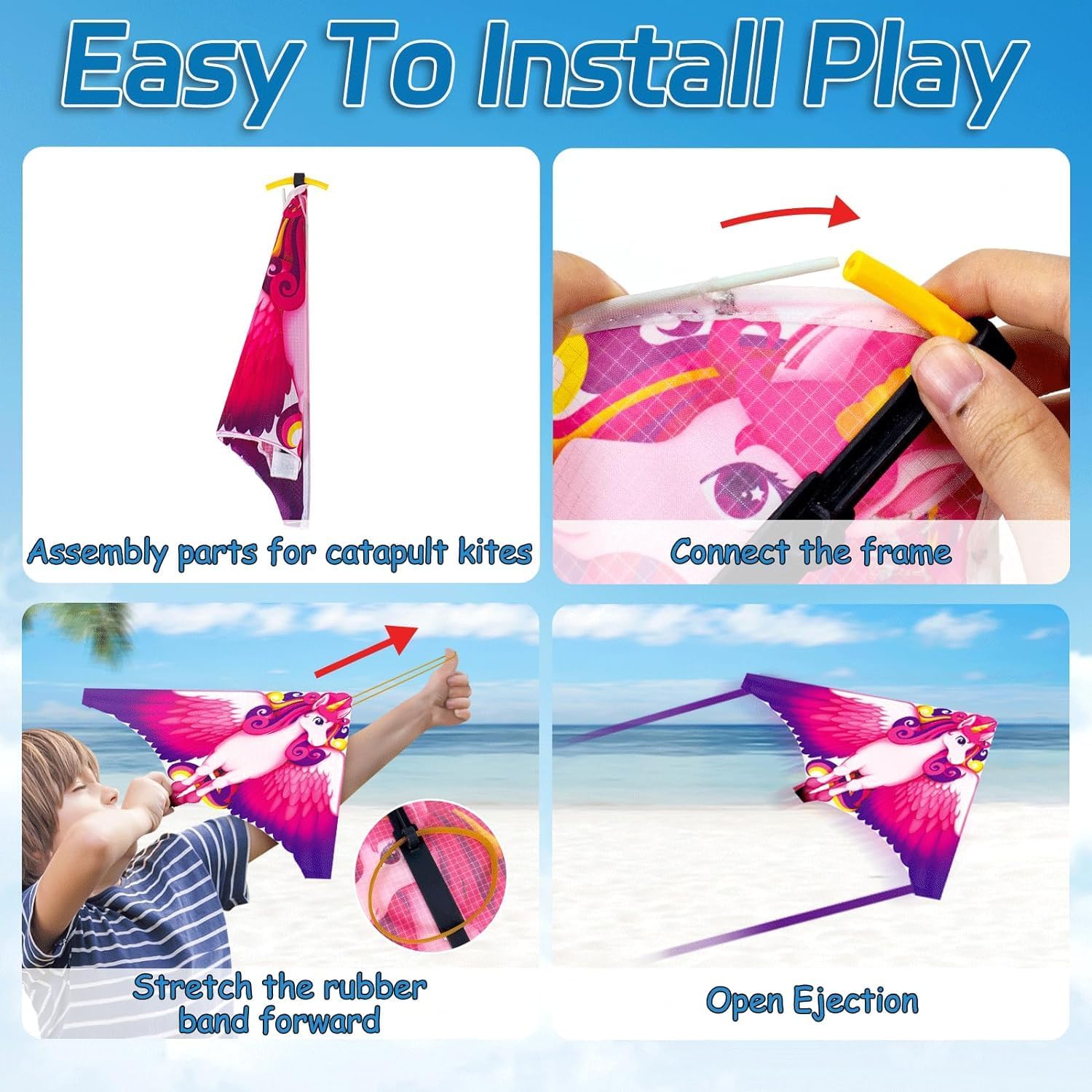 6 Pack Mini Kites for Kids Adults, Finger Launcher Kite for Age 3-5 4-8 8-12, Kids Kites Easy to Fly Ejection Kite, Flying Glider Plane Toys for Beach Outdoor Games Gift