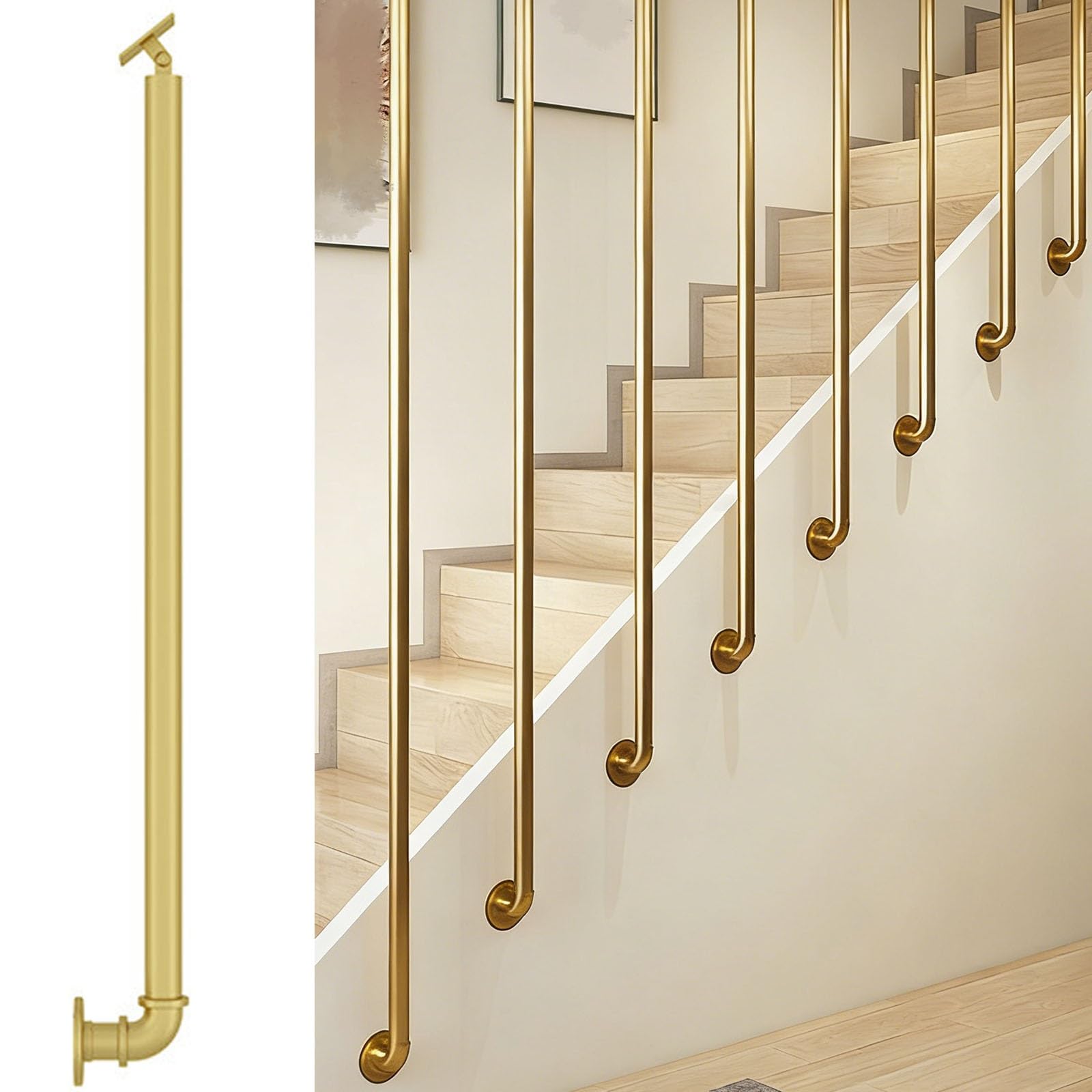 Regulowane czarno-białe żelazne tralki schodowe - nowoczesne wrzeciona balustrady do wnętrz DIY konfigurowalne wysokości 30-60 cm idealne do dekoracji loftu i domu (1 sztuka 61 cm)