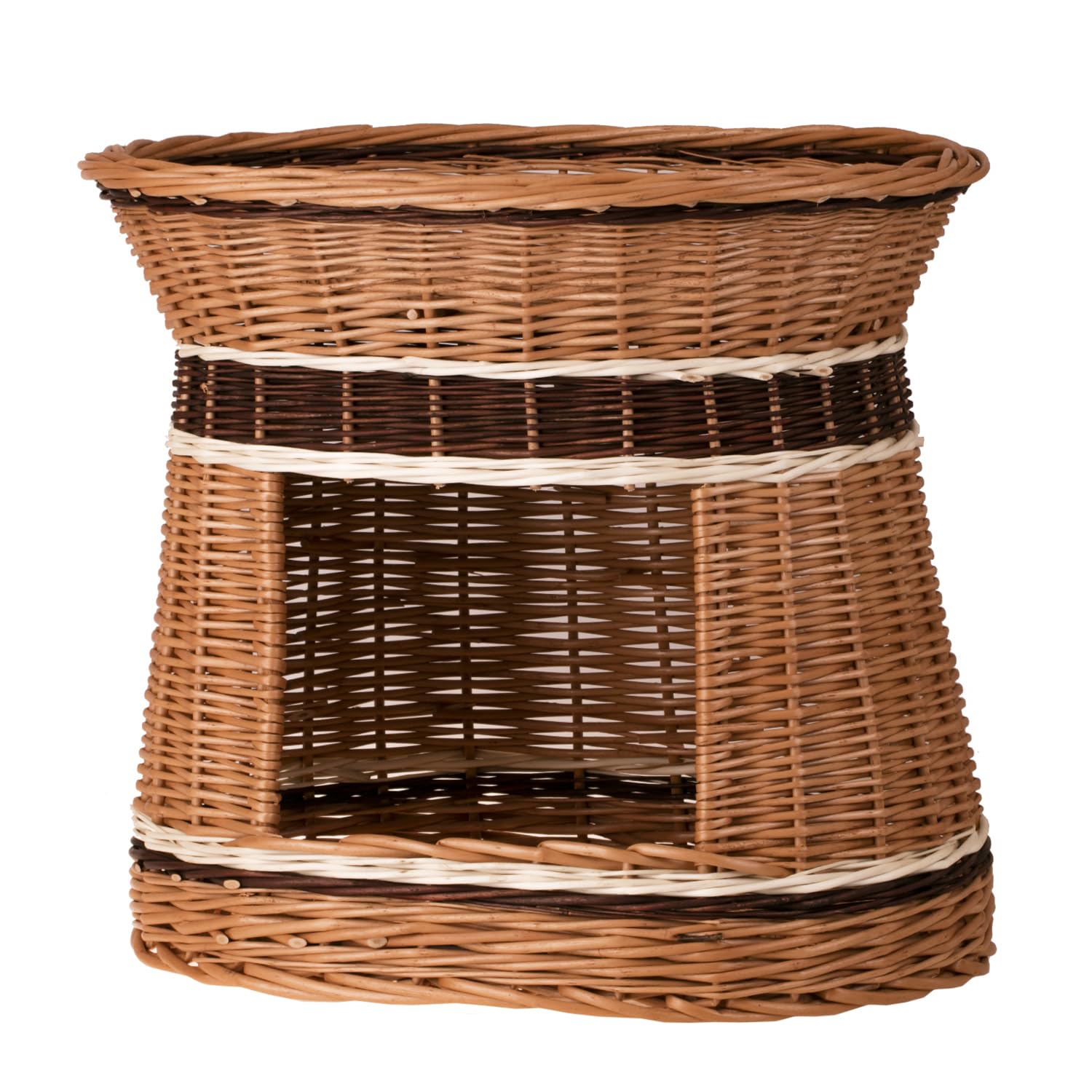 e-wicker24 Wicker Indoor Igloo Cat Bed Cave Double Cat Bed pet Cave Indoor Cat House with Bed on Top Cosy Cave Bed Cat Sofa Box Wicker Cat Basket Natural (50x40x45cm) (Oval, without Cushionn)