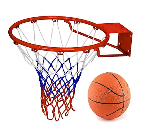 Toyshine Professional Heavy Duty (58 X 47Cm) Basketball Stand with net and 7 no Basketball - SSTP Multi