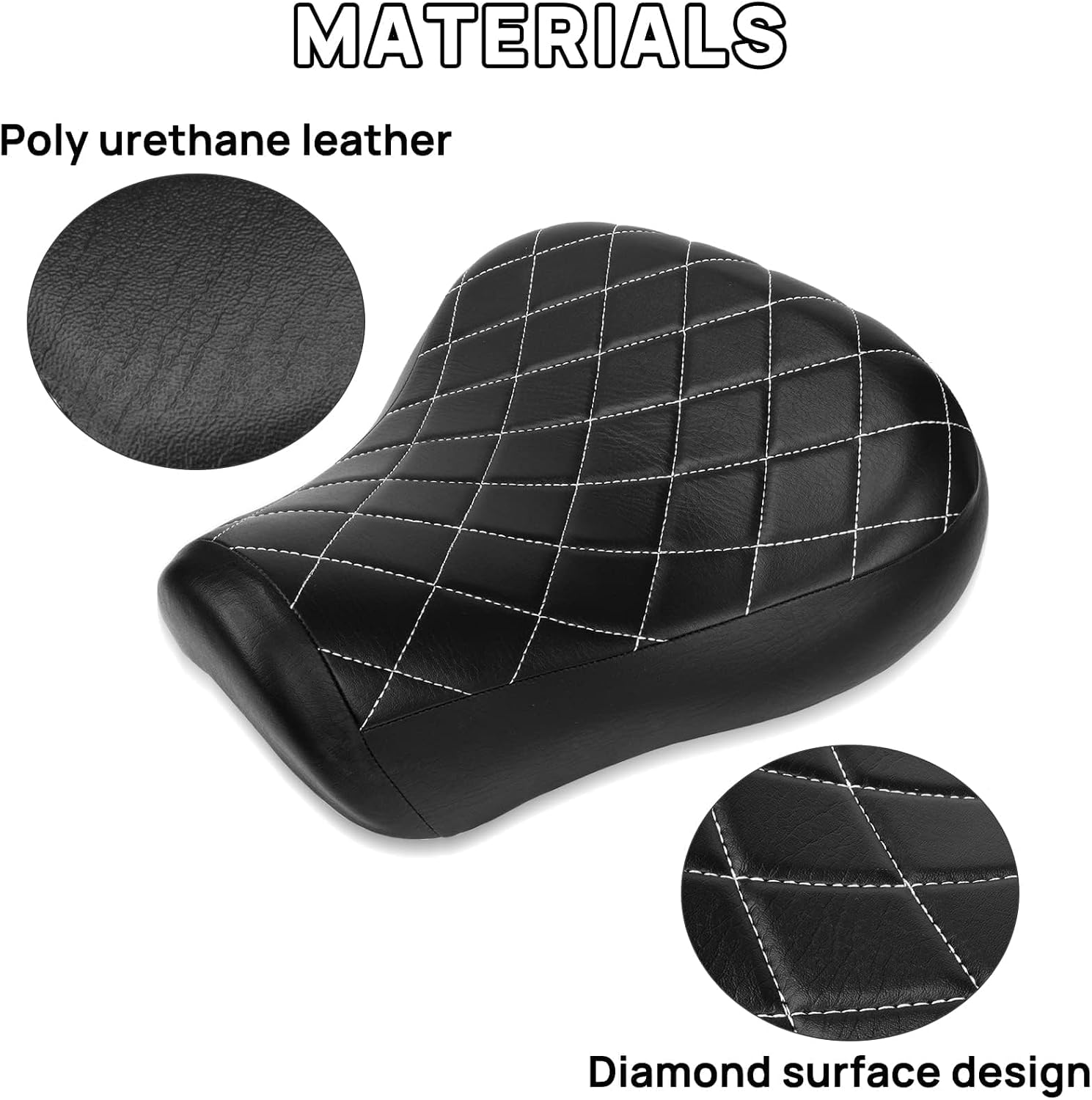 Motorcycle Front Solo Seat, PSLER Driver Rider Seat for Sportster 883 1200 72 48 1983-2003 Diamond