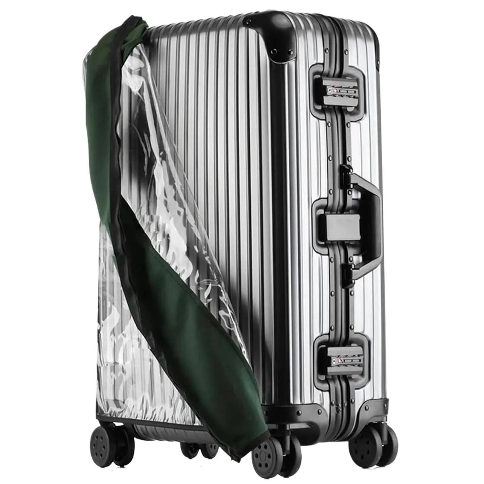Copri Valigia Nessun smontaggio richiesto Copertura for Valigia Copertura Antipolvere for Bagagli Impermeabile Elastica Protezione for Bagagli Trasparente in PVC Trasparente(Green,22inch)