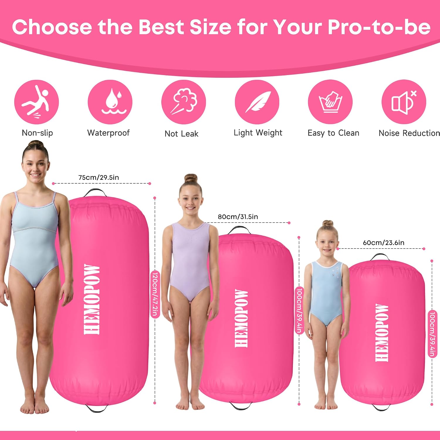 Inflatable Gymnastics Air Barrel Roller with Electric Pump, Heavy Duty PVC Tumbling Barrel Back Handspring Trainer, Air Tumble Track Mat for Home Gym, Cheerleading, Yoga Practice image 5