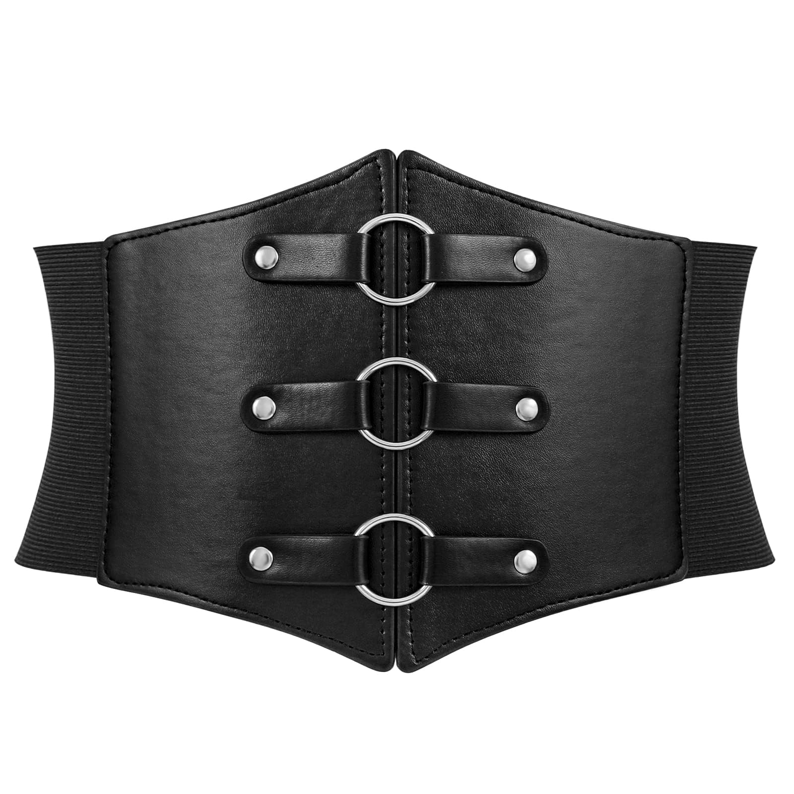 WERFORU Women Wide Corset Elastic Belt Thick Vintage Ladies Costume Waspie Waist Belt