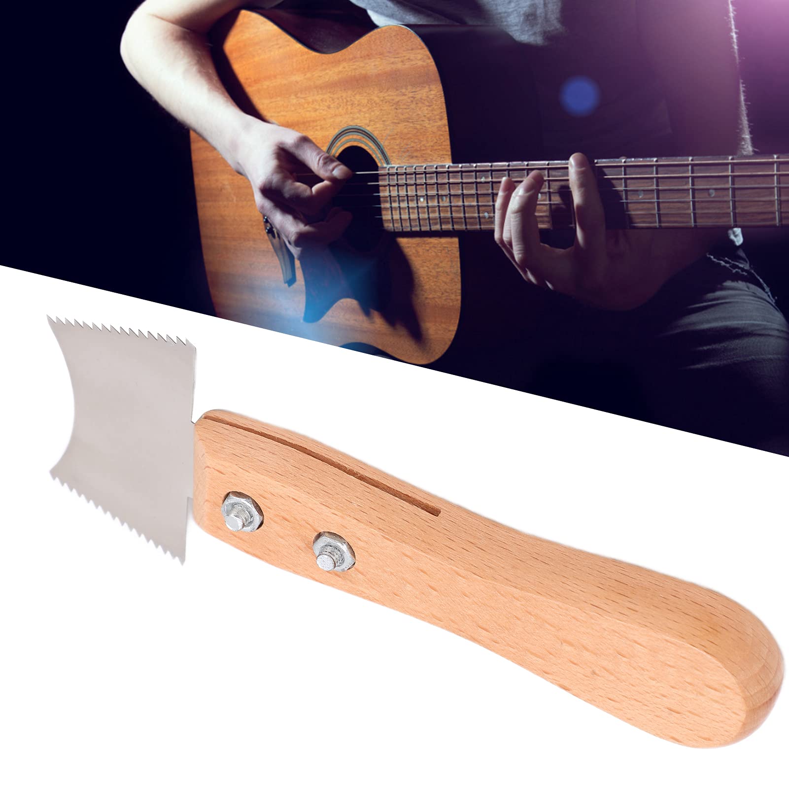 POCREATION Guitar Slot Saw Efficient Frets Cleaning Tool for Luthiers, Musicians, Beech Iron (M02835)