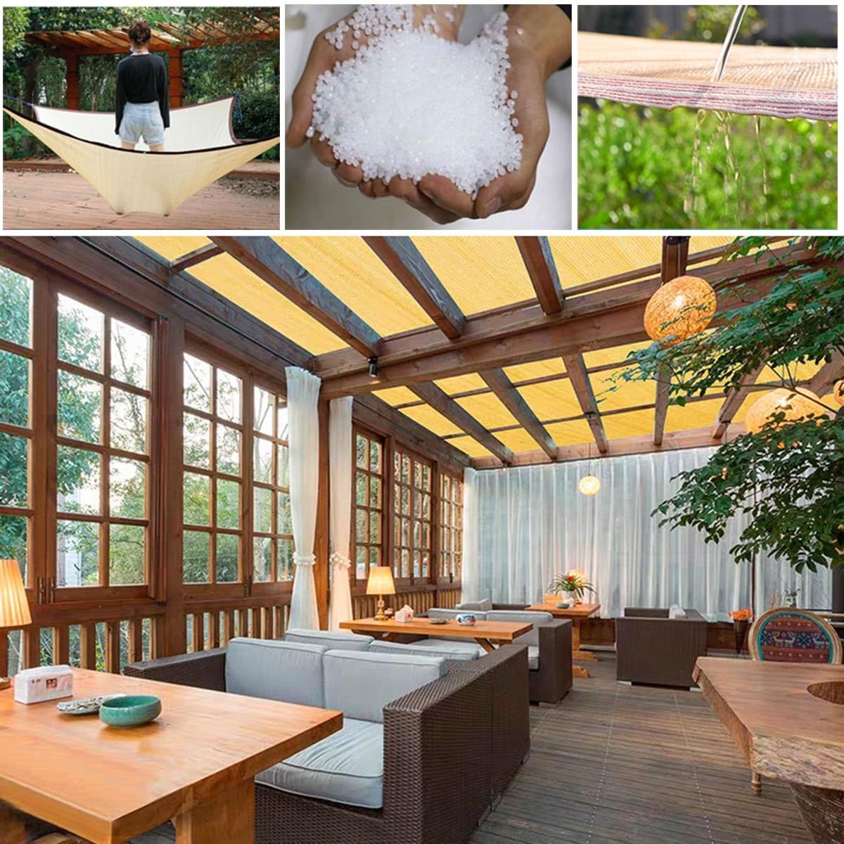 Malla de sombreo Resistente a los Rayos UV con Ojales para invernaderos, Jardines y Uso Exterior. Disponible en 2x2 m, 2x4 m, 3x5 m y 3x6 m Plantas, graneros y caset