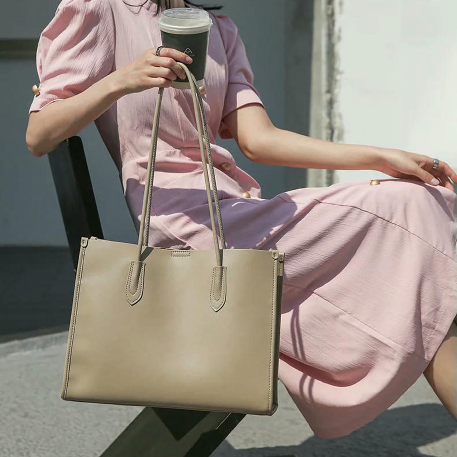 Borsa Donna A Tracolla da di Grande capacità Versatile Lavoro -Brown