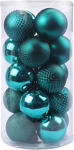 Miniatura 56 de YYCRAFT Adornos de bola de Navidad de 34 quilates de 1.2 pulgadas para árbol de Navidad, decoraciones de Navidad, ganchos inastillables incluidos