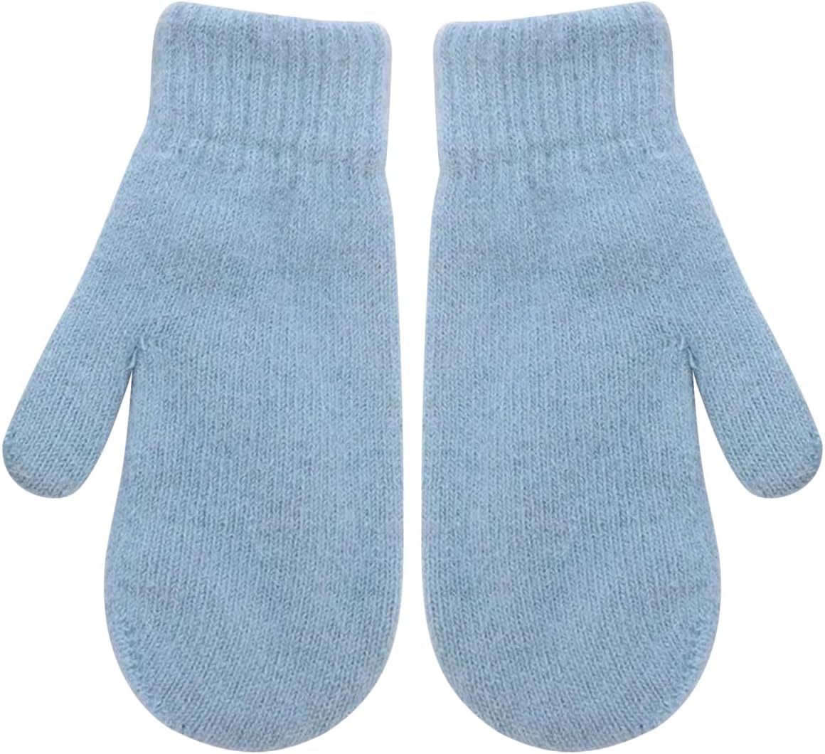ECYC Ltd Winter Warm Mittens for Women Men, Knitted Mittens Thick Lined Cold Weather Mittens Faux Fur Mittens Knit Gloves