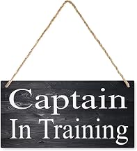 Captain In Training Wood Boat Pilot Leader Sign Wall Decor Sign Wall Art Rustic Vintage For Bedroom Home, Living Room, Garden, Cafe 12X6 In