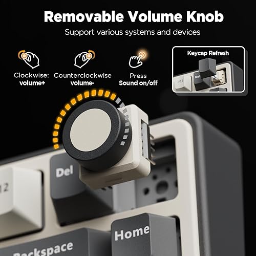 Miniatura 4 de RK ROYAL KLUDGE R75 Teclado mecánico inalámbrico, 75% de teclado personalizado para juegos, montaje en junta de teclado RGB retroiluminado con