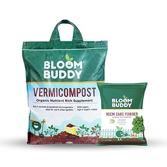 Bloom Buddy Vermicompost 4.5kg & Neem Cake Powder 450g Combo – Enrich Soil & Naturally Fertilize Plants - image, photos