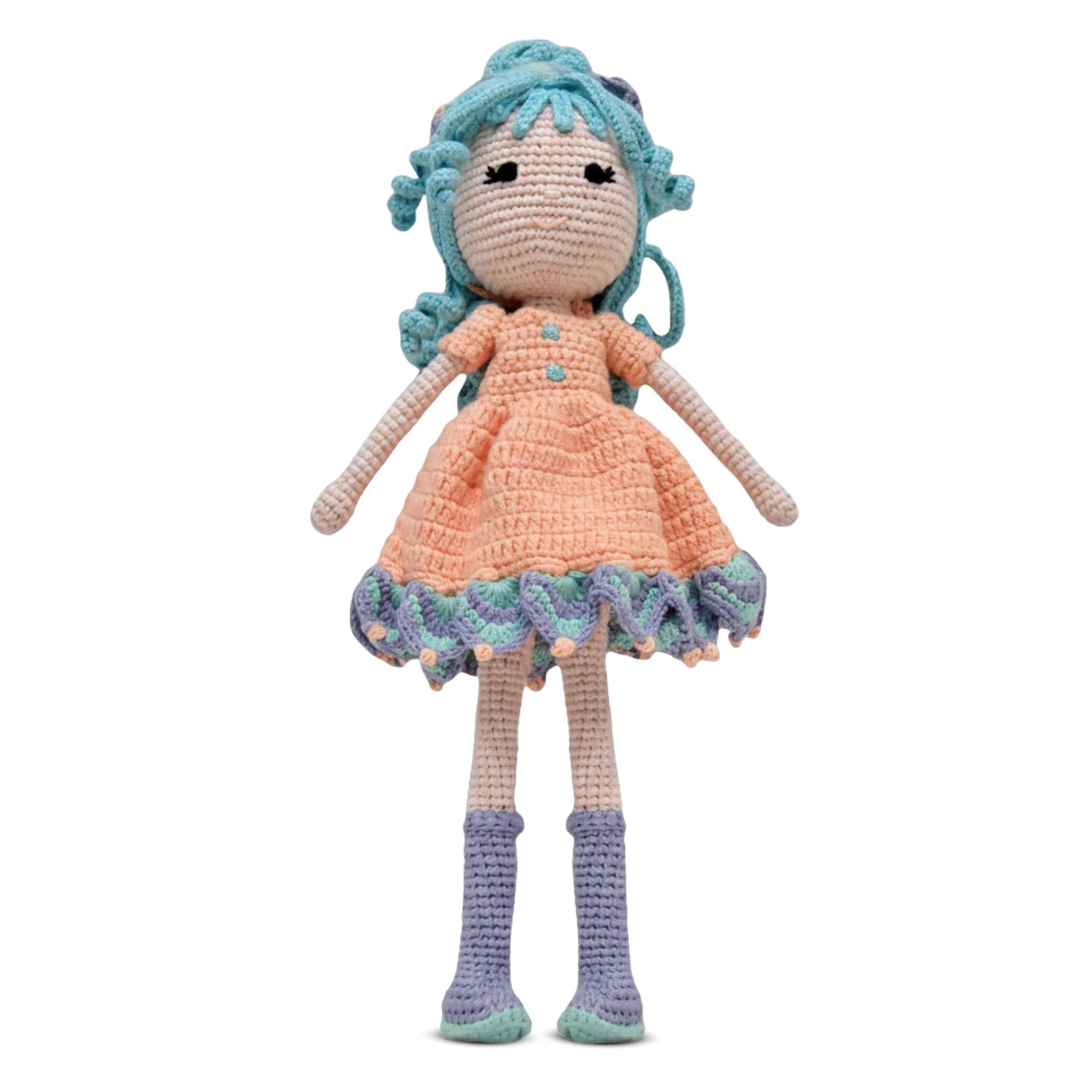 Happy Threads| Diana, Handmade Crochet Doll, 15 inches, Perfect Size for Kids, Cute Stuffed Soft Toys for Girls,eco-Friendly Decor & Gifting Item-image-25